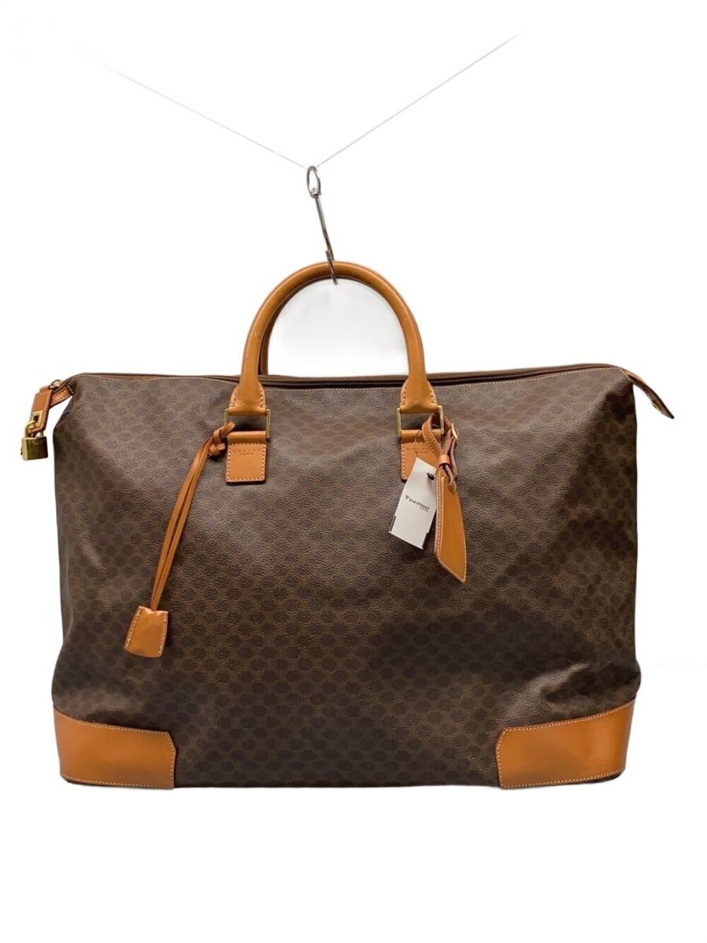 Celine Macadam Boston Bag Leather Brown